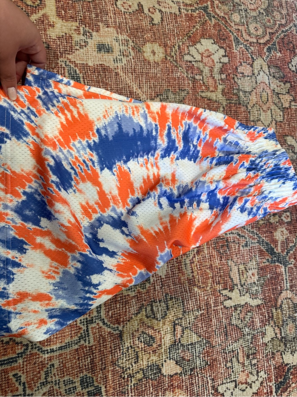 Bravest Studios Tie-Dye Circle Skirt in Blue, Orange & White